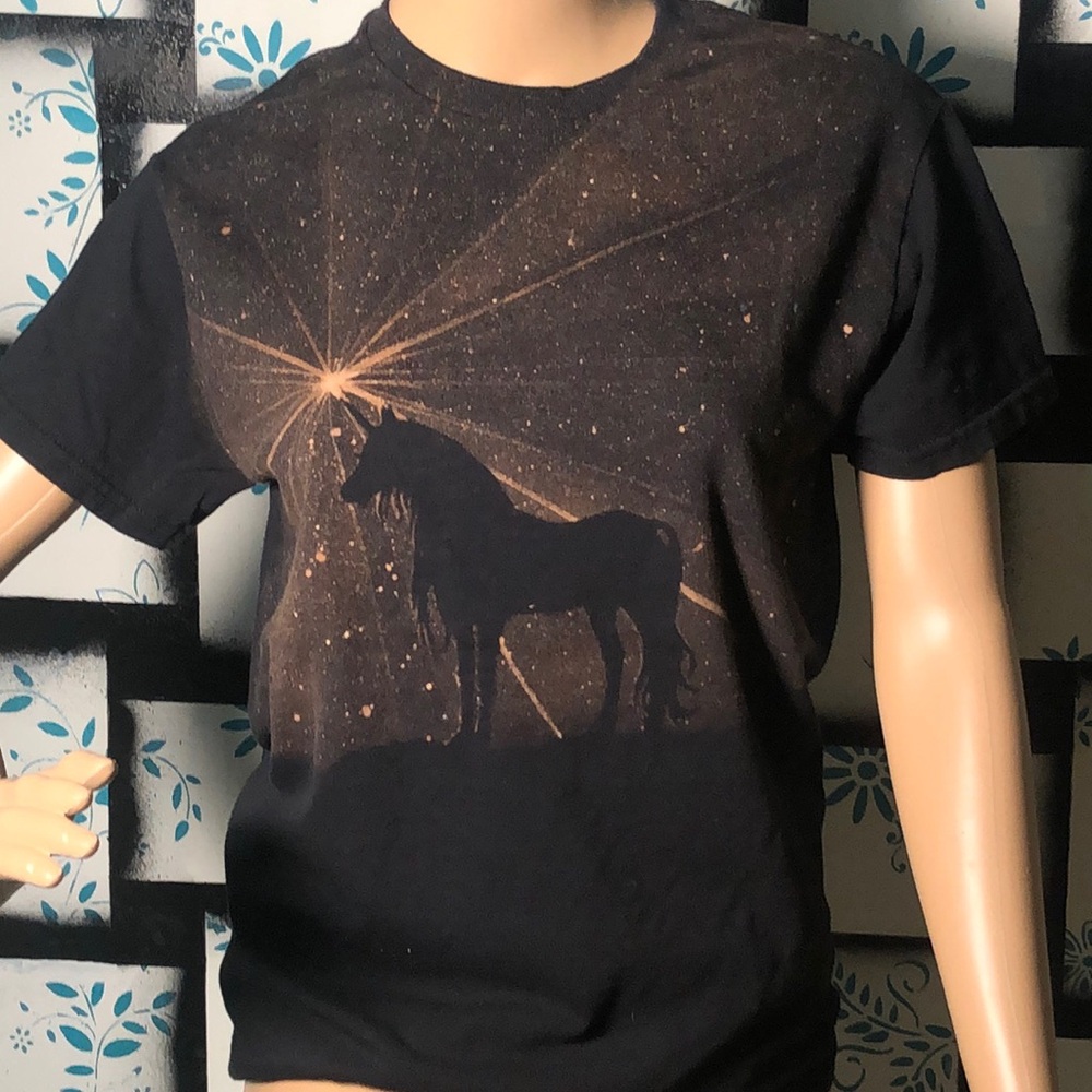 Handmade bleach painted. Magical unicorn